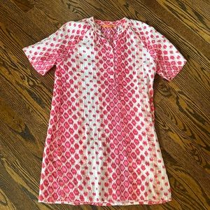 Pink and white dress